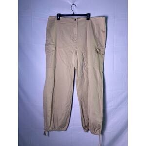 BEWARE Khaki Baggy Straight Leg Pants Adjustable Ankle Hem Women's Plus Size 3X